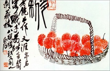 Qi Baishi lychee fruit old Chinese Oil Paintings